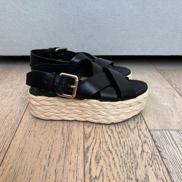 Zara Black and Tan Platform Sandals - Picture 2 of 6